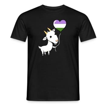 Ziege Herzballon Genderqueer Pride - Männer T-Shirt - Schwarz - Vorne - AI Model Male 178 light (178cm)
