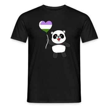 Panda Genderqueer Pride Heart Balloon - Men's T-Shirt - black - Front - AI Model Male 178 light (178cm)