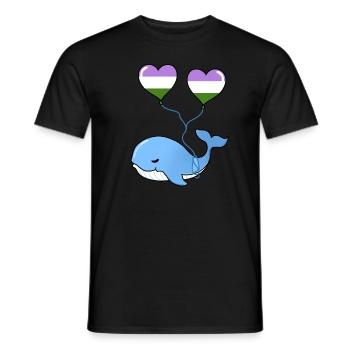 Ballon Whale Heart Genderqueer - T-shirt homme - noir - Devant - AI Model Male 178 light (178cm)