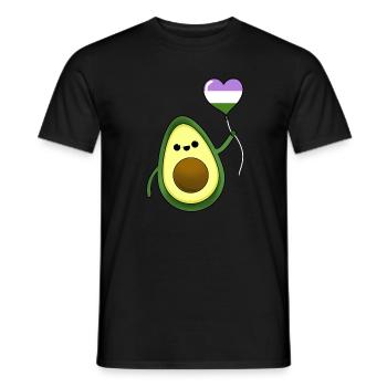 Avocat avec ballon de fierté Genderqueer - T-shirt homme - noir - Devant - AI Model Male 178 light (178cm)