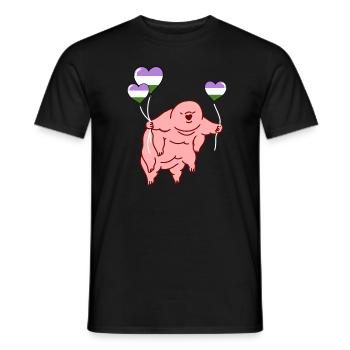 Tardigrade Balloon Genderqueer Pride - T-shirt homme - noir - Devant - AI Model Male 178 light (178cm)