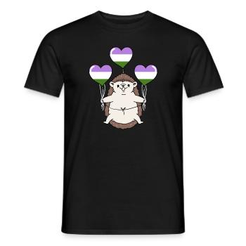 Hedgehog Balloon Genderqueer Pride - T-shirt homme - noir - Devant - AI Model Male 178 light (178cm)