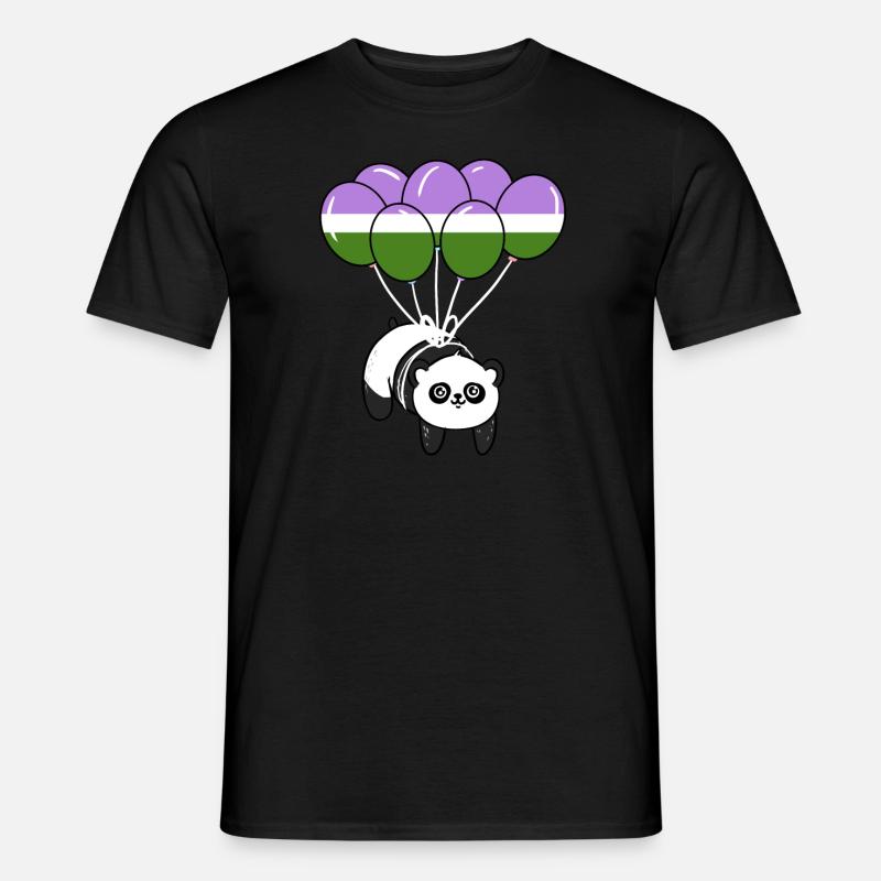 Panda Ballon Genderqueer Pride - Männer T-Shirt - Schwarz