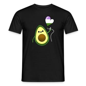 Avocado Herzballon Genderqueer Pride - Männer T-Shirt - Schwarz - Vorne - AI Model Male 178 light (178cm)
