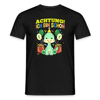 Achtung Ich Bin Schon 1 Geburtstag Dinosaurier - Männer T-Shirt - Schwarz - Vorne - AI Model Male 178 light (178cm)