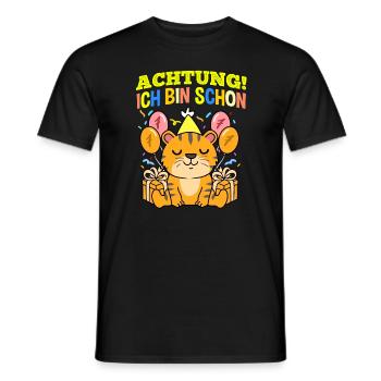 Achtung Ich Bin Schon 7 Geburtstag Tiger - Männer T-Shirt - Schwarz - Vorne - AI Model Male 178 light (178cm)