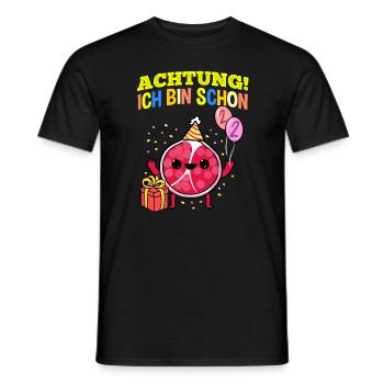 Achtung Ich Bin Schon 2 Geburtstag Granatapfel - Männer T-Shirt - Schwarz - Vorne - AI Model Male 178 light (178cm)