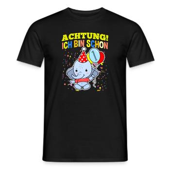 Achtung Ich Bin Schon 1 Geburtstag Elefant - Männer T-Shirt - Schwarz - Vorne - AI Model Male 178 light (178cm)