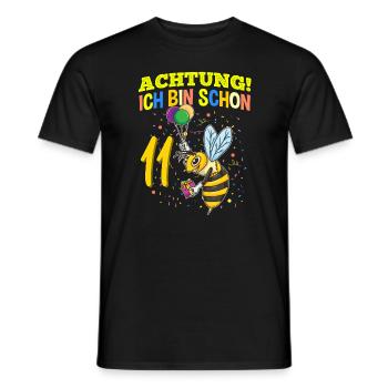 Achtung Ich Bin Schon 11 Tier Geburtstag Wespe - Männer T-Shirt - Schwarz - Vorne - AI Model Male 178 light (178cm)