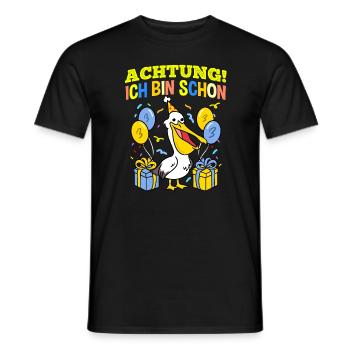 Achtung Ich Bin Schon 3 Geburtstag Pelikan - Männer T-Shirt - Schwarz - Vorne - AI Model Male 178 light (178cm)