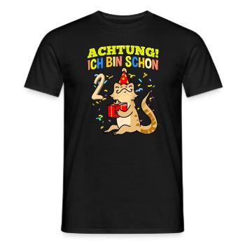 Achtung Ich Bin Schon 2 Geburtstag Bartagame - Männer T-Shirt - Schwarz - Vorne - AI Model Male 178 light (178cm)
