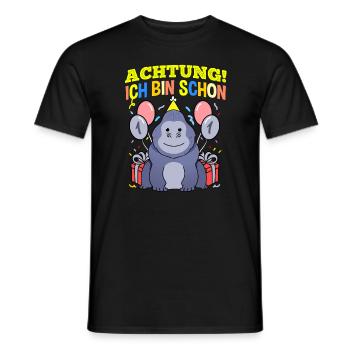 Achtung Ich Bin Schon 1 Tier Geburtstag Gorilla - Männer T-Shirt - Schwarz - Vorne - AI Model Male 178 light (178cm)