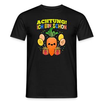 Achtung Ich Bin Schon 4 Geburtstag Karotte - Männer T-Shirt - Schwarz - Vorne - AI Model Male 178 light (178cm)