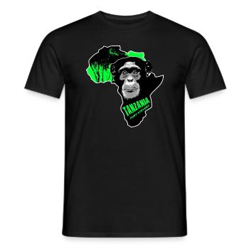 Tanzanie - Chimpanzés - T-shirt homme - noir - Devant - AI Model Male 178 light (178cm)