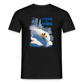 Powder to the people - power edition - Men's T-Shirt - black - Front - AI Model Male 178 light (178cm)