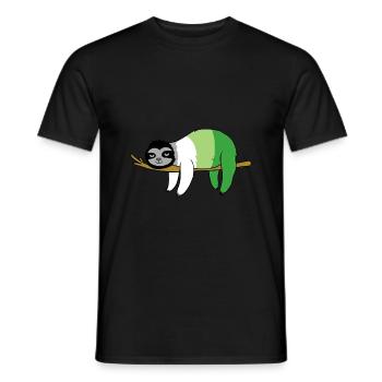 Aromantic Pride Faultier - Männer T-Shirt - Schwarz - Vorne - AI Model Male 178 light (178cm)