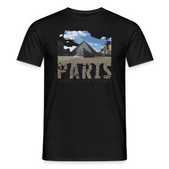 Paris, France- Louvre glass pyramid, - Männer T-Shirt - Schwarz - Vorne - AI Model Male 178 light (178cm)