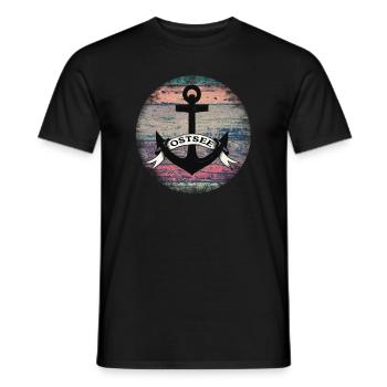 Ostsee Anker Vintage - Männer T-Shirt - Schwarz - Vorne - AI Model Male 178 light (178cm)