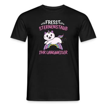 Lustiges Einhorn Süßes Fresst Sternenstaub Unicorn - Männer T-Shirt - Schwarz - Vorne - AI Model Male 178 light (178cm)