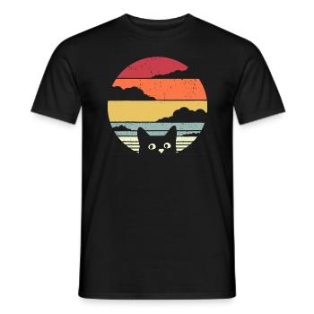 Graphique drôle de chat - T-shirt homme - noir - Devant - AI Model Male 178 light (178cm)