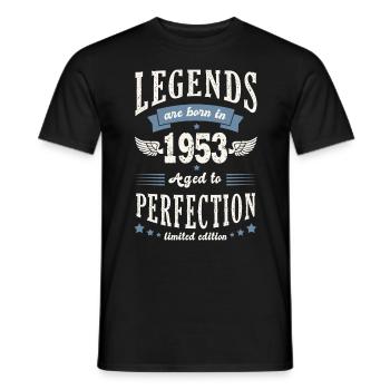 born in 1953 birthday 69 years gift legend - Men's T-Shirt - black - Front - AI Model Male 178 light (178cm)