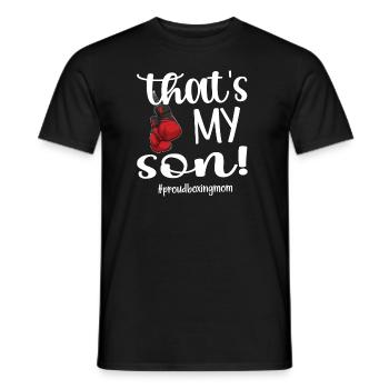 Proud Boxmama Gift Box Mother By Boxer Mama - Men's T-Shirt - black - Front - AI Model Male 178 light (178cm)