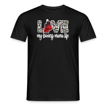 Boxmama Gift Proud Boxing Mother By Boxer Mama - Men's T-Shirt - black - Front - AI Model Male 178 light (178cm)