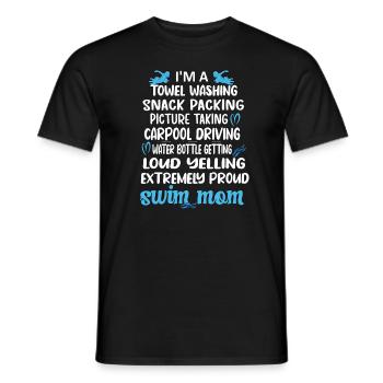 Schwimmmama Mama Eines Schwimmers Schwimm-Mutter - Männer T-Shirt - Schwarz - Vorne - AI Model Male 178 light (178cm)
