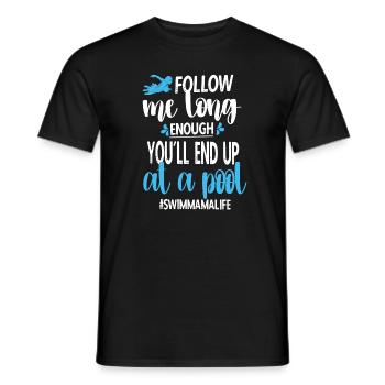 Schwimmmama Mama Eines Schwimmers Schwimm-Mutter - Männer T-Shirt - Schwarz - Vorne - AI Model Male 178 light (178cm)