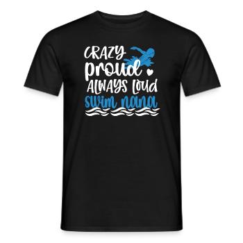Trots Zwemmen Nana Zwemmer Nana Oma Cadeau - Heren T-shirt - zwart - Voor - AI Model Male 178 light (178cm)