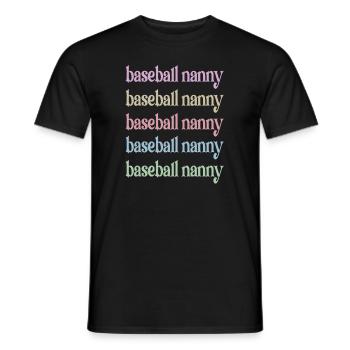 Nounou Grand-mère de baseball Joueur de baseball Nounou de baseball - T-shirt homme - noir - Devant - AI Model Male 178 light (178cm)