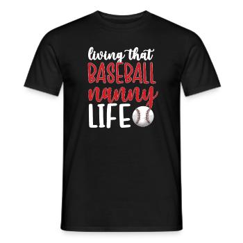 Nounou Grand-mère de baseball Joueur de baseball Nounou de baseball - T-shirt homme - noir - Devant - AI Model Male 178 light (178cm)