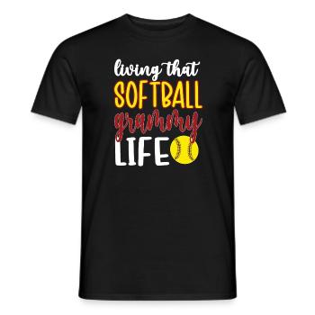 Grammy Grandma By Softball Player Softball Grammy - Men's T-Shirt - black - Front - AI Model Male 178 light (178cm)