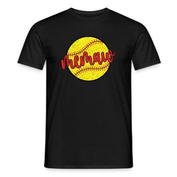 Memaw Grandma Of a Softball Player Softball Memaw - Men's T-Shirt - black - Front - AI Model Male 178 light (178cm)