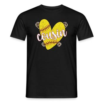Stolzer Softball-Cousin Eines Softballspielers - Männer T-Shirt - Schwarz - Vorne - AI Model Male 178 light (178cm)