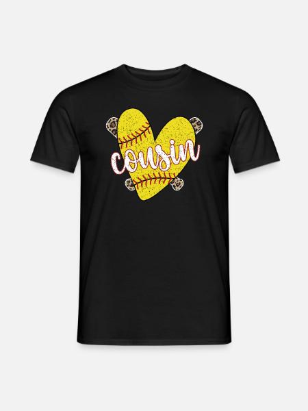 Stolzer Softball-Cousin Eines Softballspielers - Männer T-Shirt - Schwarz