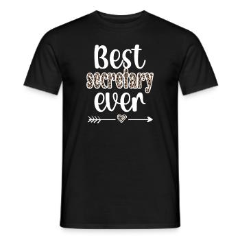 Secrétaire Cadeau Employé de bureau Appréciation - T-shirt homme - noir - Devant - AI Model Male 178 light (178cm)