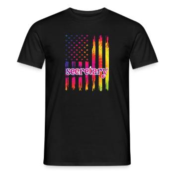 Secrétaire Fiers employés de bureau Appréciation - T-shirt homme - noir - Devant - AI Model Male 178 light (178cm)