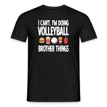 Proud volleyball brother of a volleyball player - Men's T-Shirt - black - Front - AI Model Male 178 light (178cm)