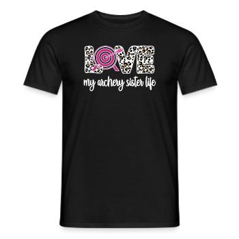 Fier tir à l’arc Sœur des Archers - T-shirt homme - noir - Devant - AI Model Male 178 light (178cm)