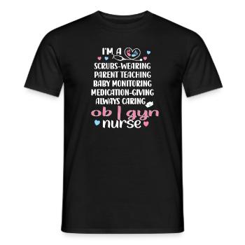OB GYN Nurse Obstetrics Gynecology - Men's T-Shirt - black - Front - AI Model Male 178 light (178cm)