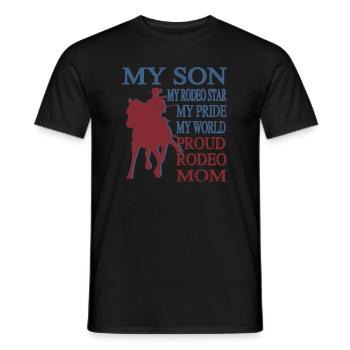 Rodeo Mama Stolze Rodeo-Reiter Mutter Geschenk - Männer T-Shirt - Schwarz - Vorne - AI Model Male 178 light (178cm)