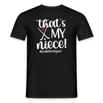 Proud Field Hockey Aunt Field Hockey Player Aunt - Men's T-Shirt - black - Front - AI Model Male 178 light (178cm)