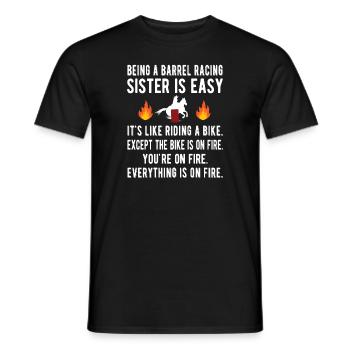 Barrel Racing Sister Meilleure sœur Barrel Racing - T-shirt homme - noir - Devant - AI Model Male 178 light (178cm)