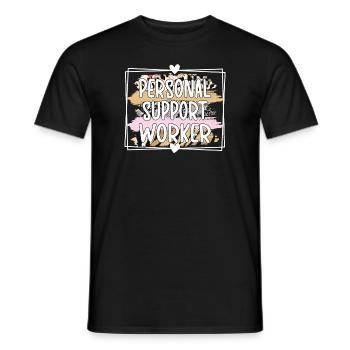 Social Worker Personal Caregiver Auxiliary - Men's T-Shirt - black - Front - AI Model Male 178 light (178cm)