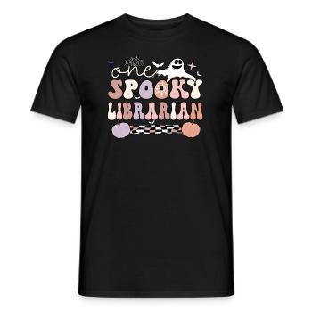 School Librarian Halloween Library Worker Gifts - Men's T-Shirt - black - Front - AI Model Male 178 light (178cm)