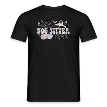Spooky Dog Sitter Halloween Dog Sitting Gifts - Männer T-Shirt - Schwarz - Vorne - AI Model Male 178 light (178cm)
