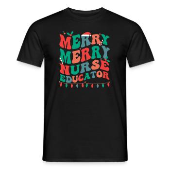 Infirmière enseignante Noël IA Formation en sciences infirmières Noël - T-shirt homme - noir - Devant - AI Model Male 178 light (178cm)