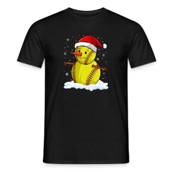 Softball Christmas Softball Player Xmas Party Gift - Männer T-Shirt - Schwarz - Vorne - AI Model Male 178 light (178cm)