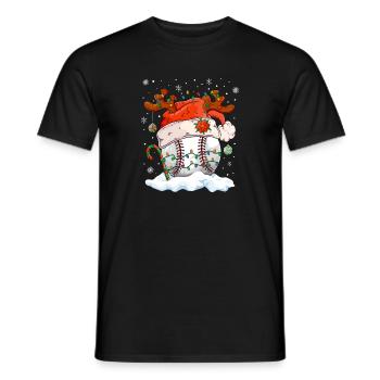 Baseball Noël Joueur de baseball Fête de Noël - T-shirt homme - noir - Devant - AI Model Male 178 light (178cm)
